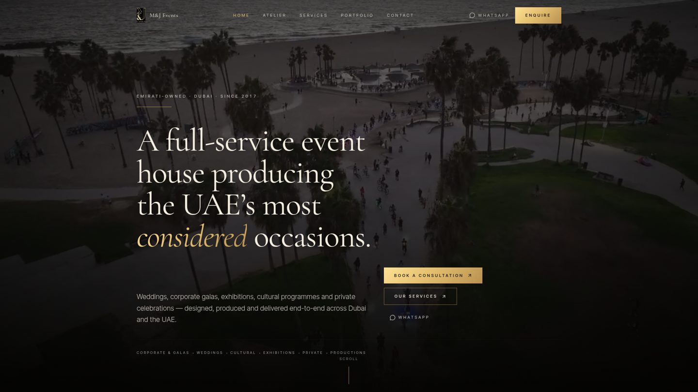 M&J Events — Website · Events
